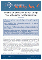 What to do about the Lisbon treaty? Four options for the Conservatives 