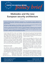 Medvedev and the new European security architecture