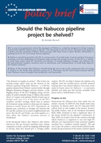 Should the Nabucco pipeline project be shelved?