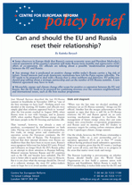 Can and should the EU and Russia reset their relationship?