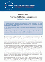 The timetable for enlargement