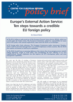 Europe's External Action Service: Ten steps towards a credible EU foreign policy