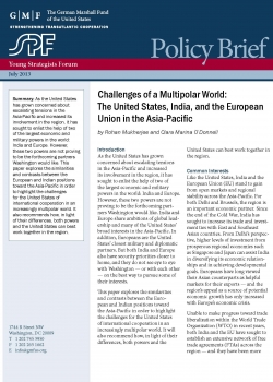 Challenges of a multipolar world: The United States, India, and the European Uni